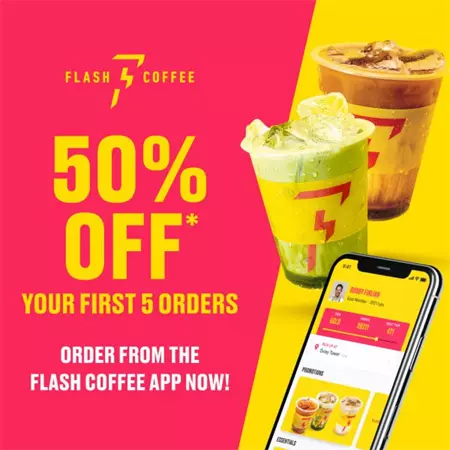 Flash Coffee 50% Off Promotion