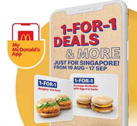 McDonalds Singapore 1-For-1 Deals and More Promotion