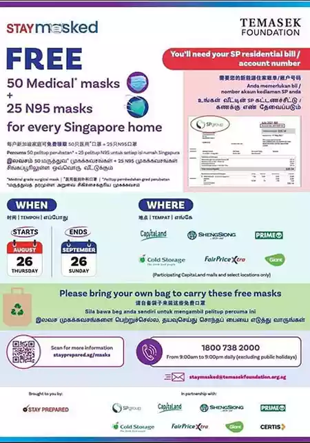 Temasek Foundation Free N95 and Surgical Masks